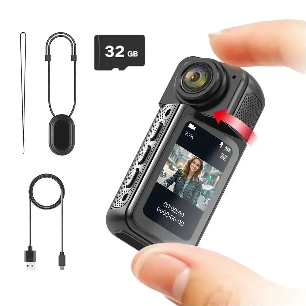 Amorus Mini 2.7K Action Camera Pocket Sized Adventure Recorder - stepyours.com