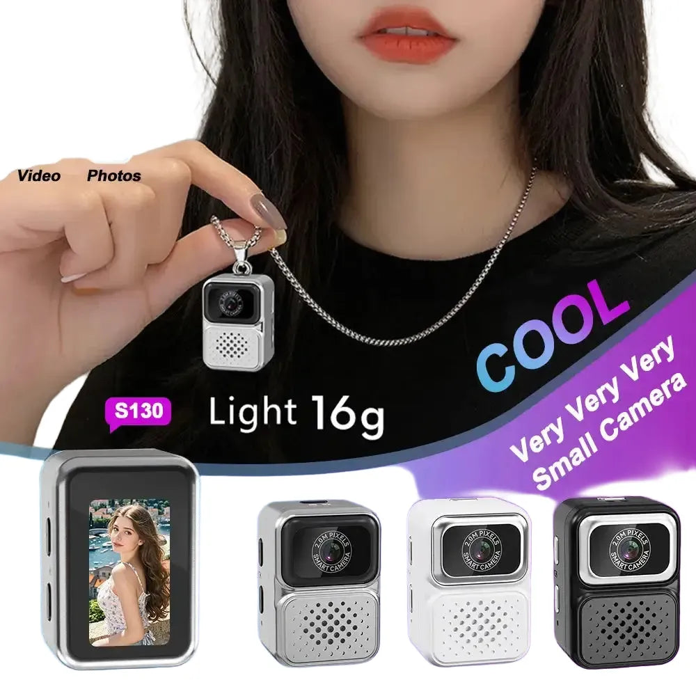 S130 Thumb Keychain Camera with 0.96inch Mini Action Camera Retro Support Memory Card 480P Very Small Camcorder Video Recorder