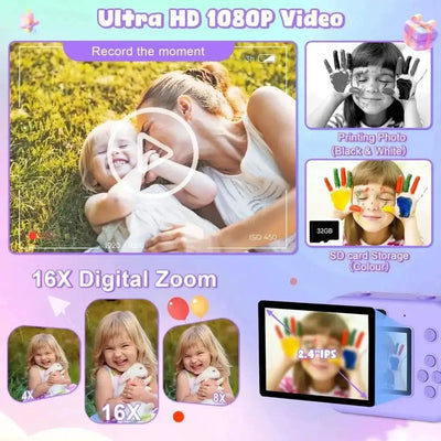IAURA Educational Kids Camera 1080P Mini Video Camera With 32GB Card - stepyours.com