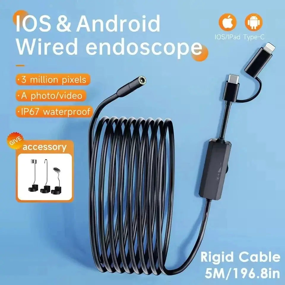 Android IOS 2 In 1 Endoscope Camera - Type C Waterproof Borescope - stepyours.com