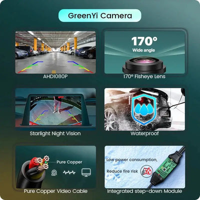 GreenYi 170 Degree AHD Car Rear View Camera Mini Fisheye 360 Degree Night Vision - stepyours.com
