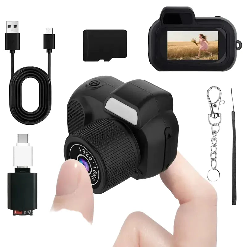 Mini Y3000 Keychain Camera 8MP Photo Tiny Digital Body Cameras Thumb Cam DV Micro Camcorder Support SD Card With Screen for Kids