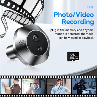 WSDCAM Mini Camera Two Way Talk Audio Doorbell Tuya Wifi Smart Video Peephole PIR Motion Detection APP Remote View by stepyours.com