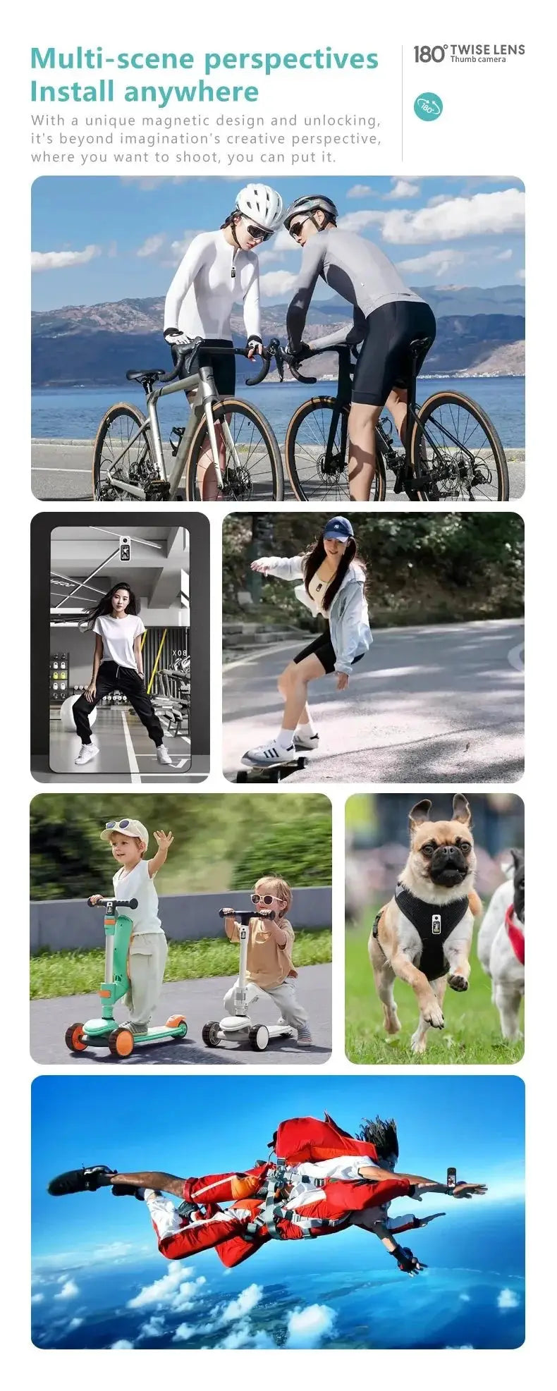 Amorus Mini 2.7K Action Camera Pocket Sized Adventure Recorder - stepyours.com
