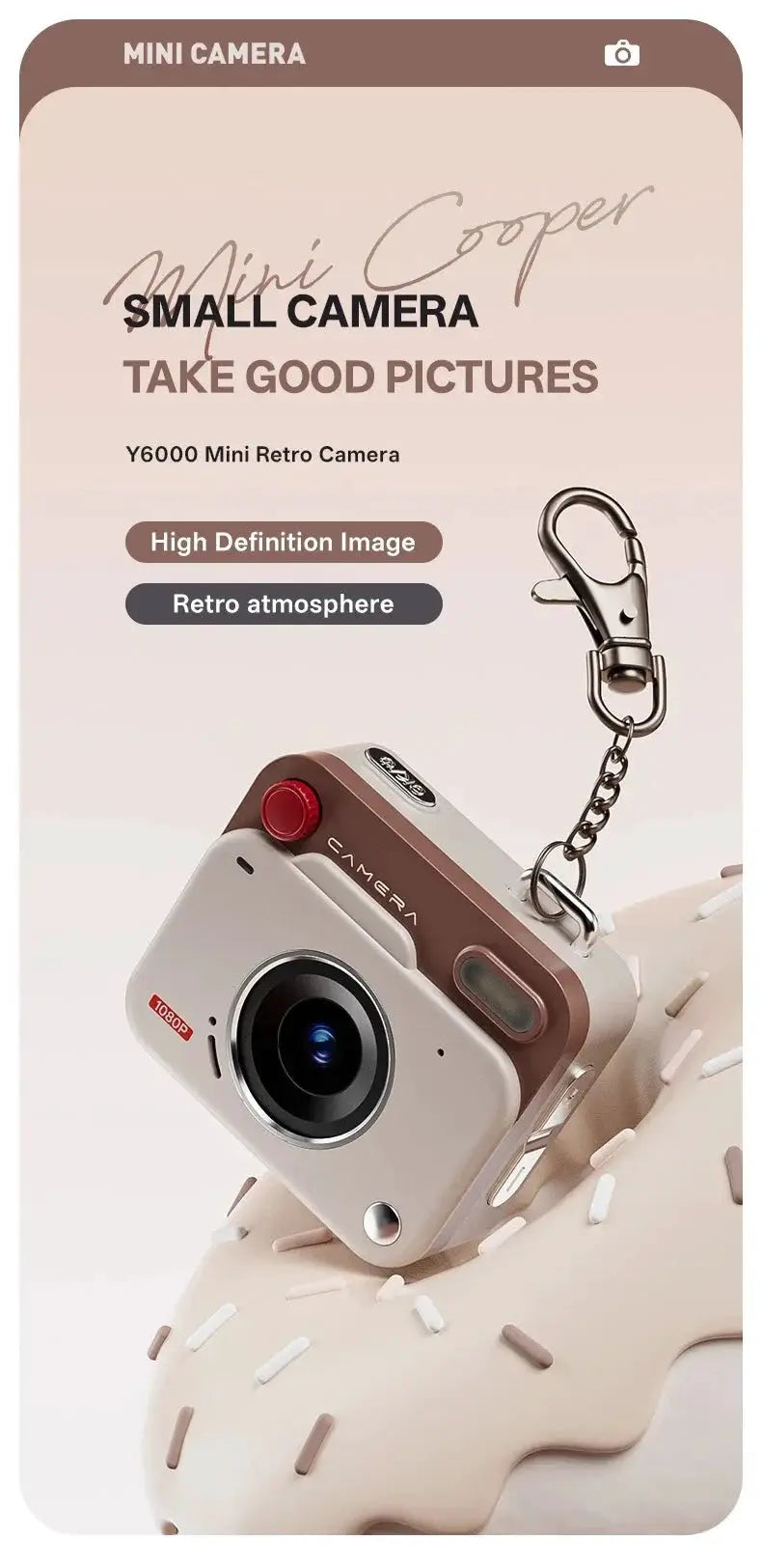 Must Have Retro CCD Mini Digital Camera Keychain With 1.77 Inch HD Video - stepyours.com