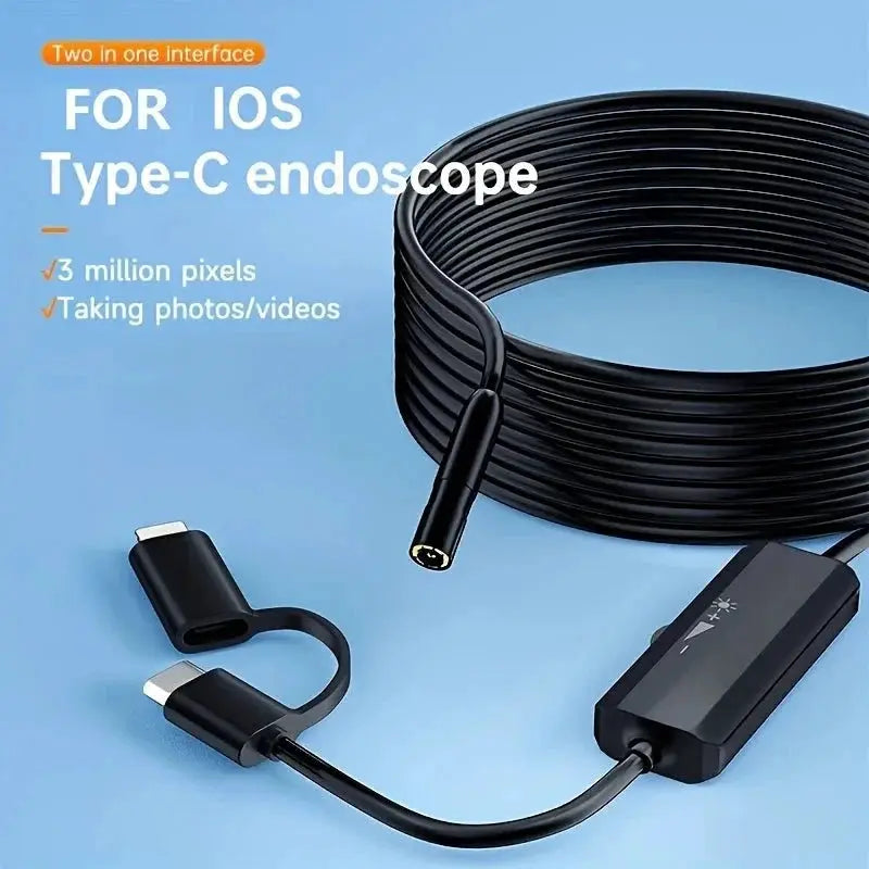 Android IOS 2 In 1 Endoscope Camera - Type C Waterproof Borescope - stepyours.com