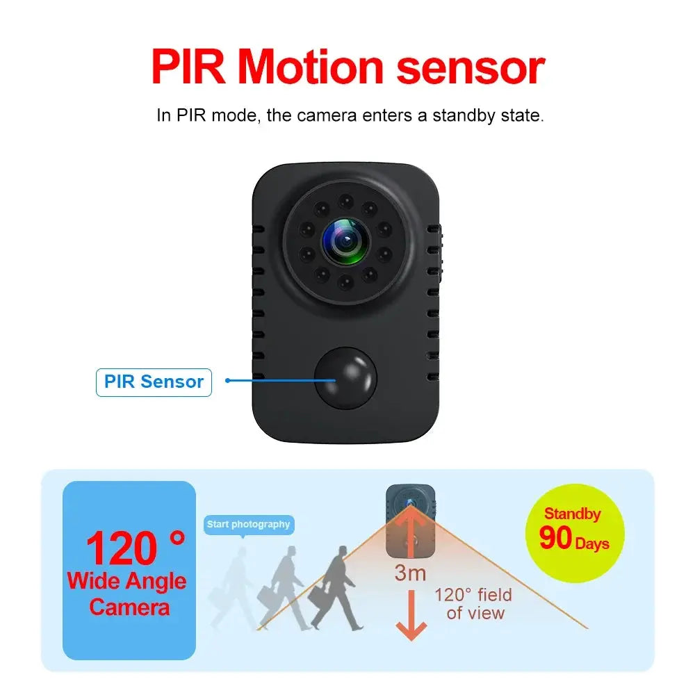 MD29 HD Mini Body Camera 1080P Security Pocket Cameras Motion Activated Small Nanny Cam for Cars Standby Espia Webcam 8H Working by stepyours.com
