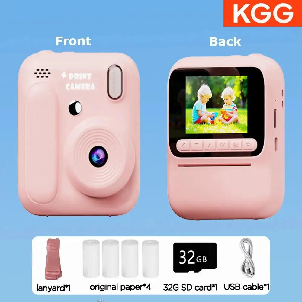 Color Printing Thermal Print Kids Instant Camera 32GB 1080P Digital Gift - stepyours.com