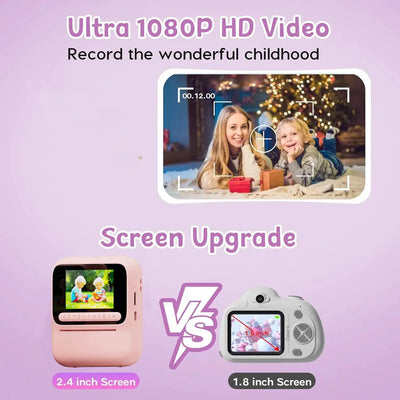 Color Printing Thermal Print Kids Instant Camera 32GB 1080P Digital Gift - stepyours.com