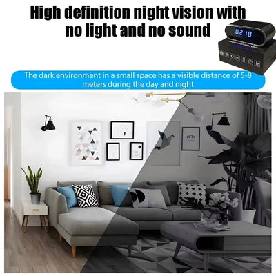 Improved 4KHD mini WiFi clock camera, supporting remote viewing, motion detection, infrared night vision, and home mini camera by stepyours.com