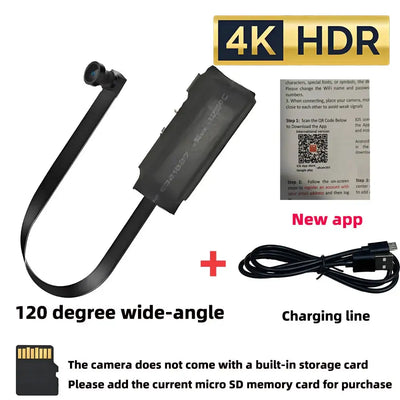 Supports HD 4K WiFi Mini Camera, Remote Viewing, Motion Detection, Loop Storage, DIY Wireless Home Nanny Style Mini Camera