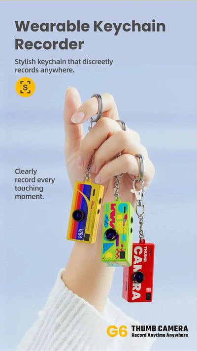 Chegit Thumb Keychain Camera 0.96Inch Mini 1080P Video Recorder Grab Moments