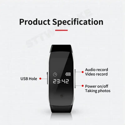 Discreet 1080P Mini Camera Watch Bracelet DVR For Secret Video Recording