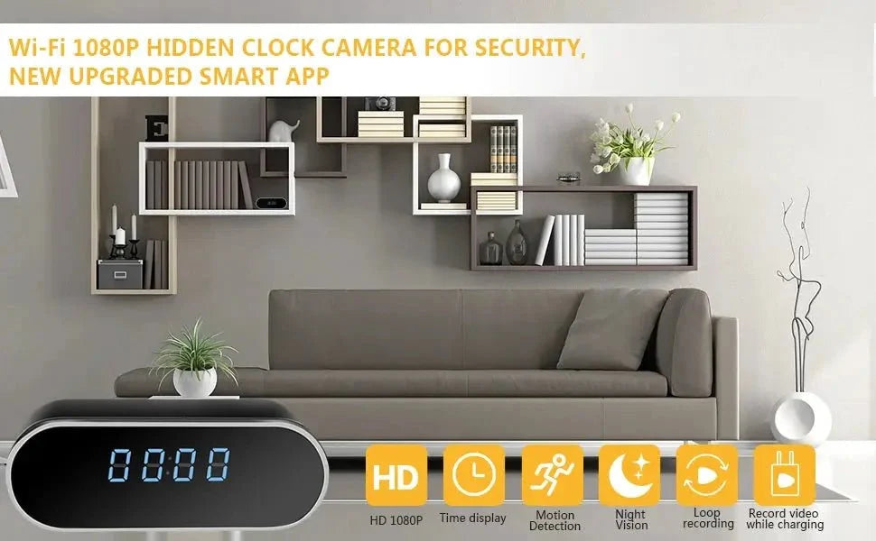 Discreet Full HD 1080P Clock Camera With WiFi IR Night Vision DVR