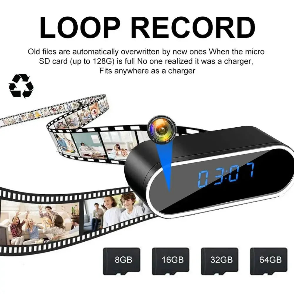 Discreet Full HD 1080P Clock Camera With WiFi IR Night Vision DVR