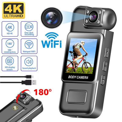 GuardPro Ultra HD 4K WiFi Mini Camera BodyCam Infrared Night Vision - Real Time