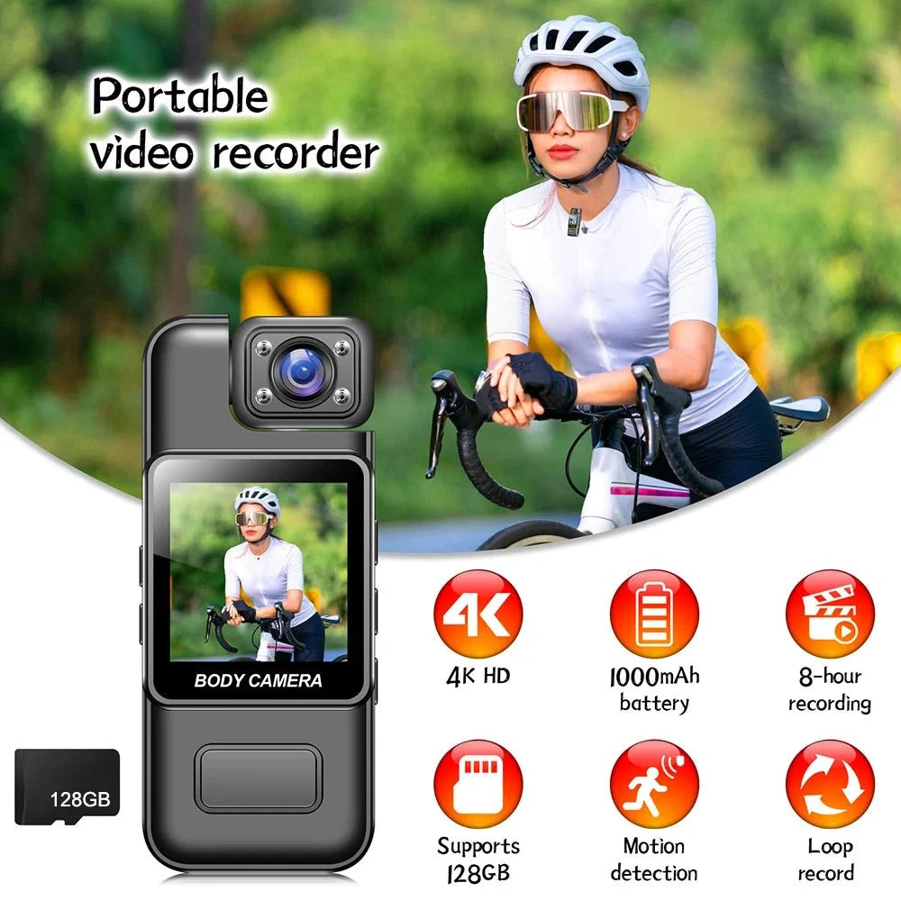 GuardPro Ultra HD 4K WiFi Mini Camera BodyCam Infrared Night Vision - Real Time