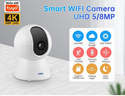 KERUI KR - K259 - 5M Mini Indoor 5MP WiFi IP Camera - Tuya Smart Auto Tracking Pro X