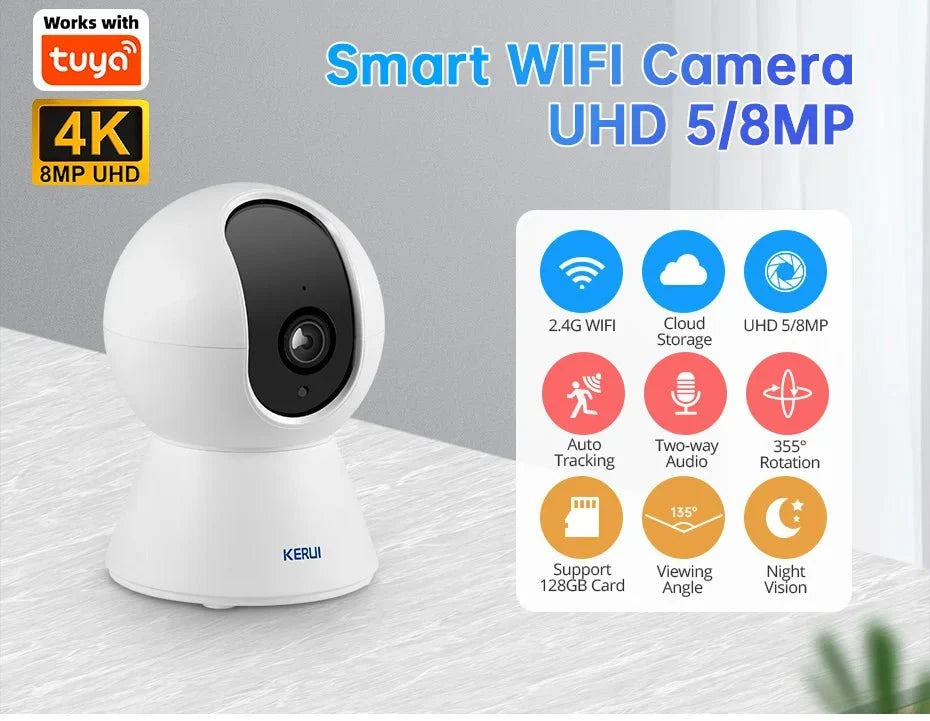 KERUI KR - K259 - 5M Mini Indoor 5MP WiFi IP Camera - Tuya Smart Auto Tracking Pro X