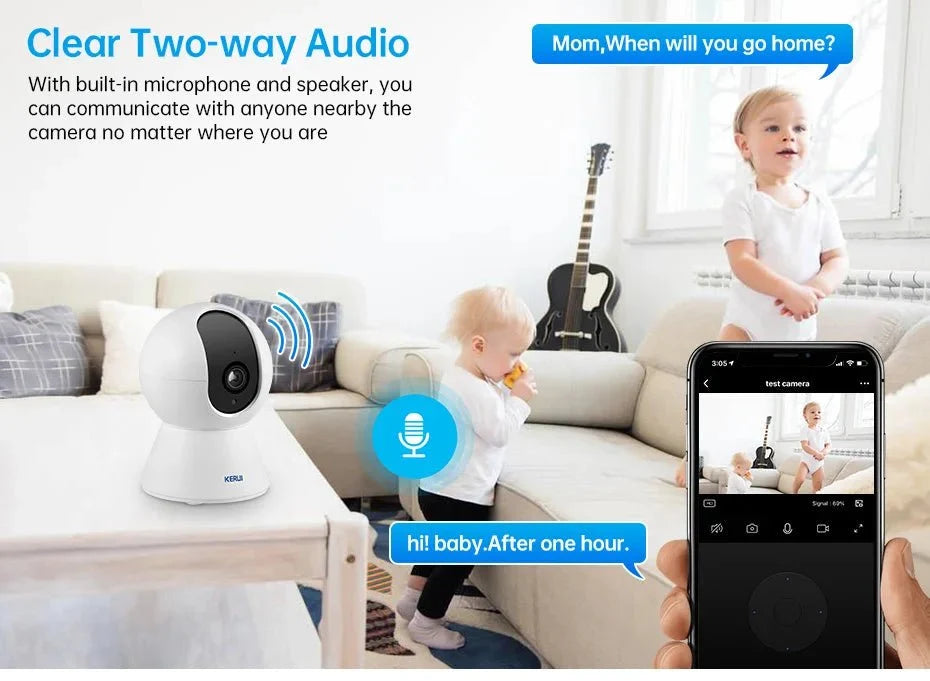 KERUI KR - K259 - 5M Mini Indoor 5MP WiFi IP Camera - Tuya Smart Auto Tracking Pro X