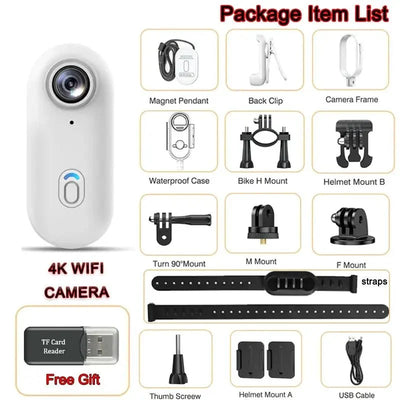 Pocket 4K Mini Camera Magnetic Vlog For Outdoor Action Waterproof Bodycam