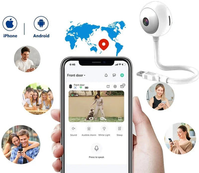 Tuya 5MP Mini WiFi Indoor 2K Security Cam AI Auto Tracking Baby Monitor For Home