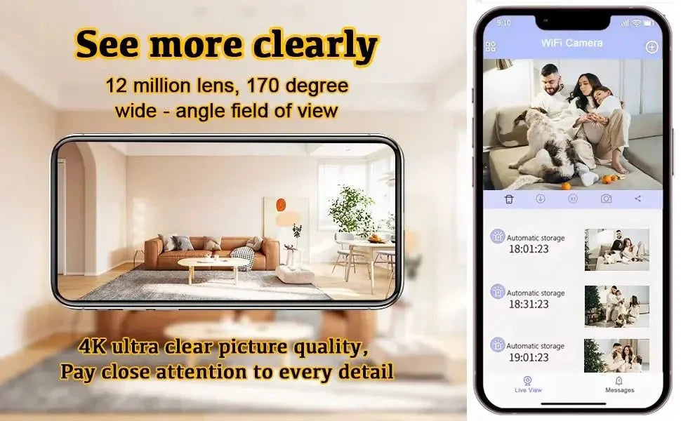 UN6 Ultra Mini 0.9 Inch Camera With Night Vision And Motion Detection For Home