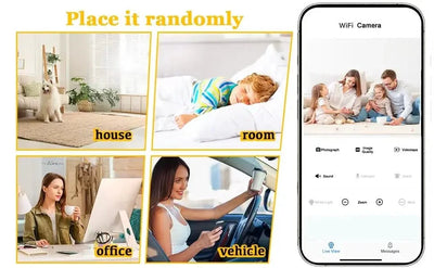 UN6 Ultra Mini 0.9 Inch Camera With Night Vision And Motion Detection For Home