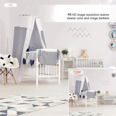 Upgraded 4K Mini WiFi Nanny Cam With Remote Viewing And Motion Detection