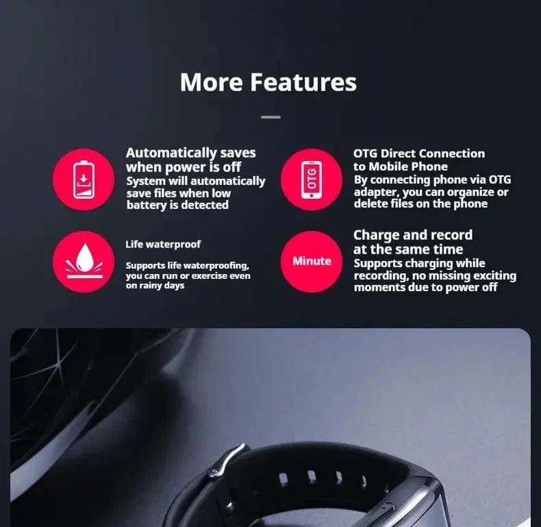 Weimi 1080P Mini Camera Wristwatch Discreet Unobtrusive Recording for Daily Wear